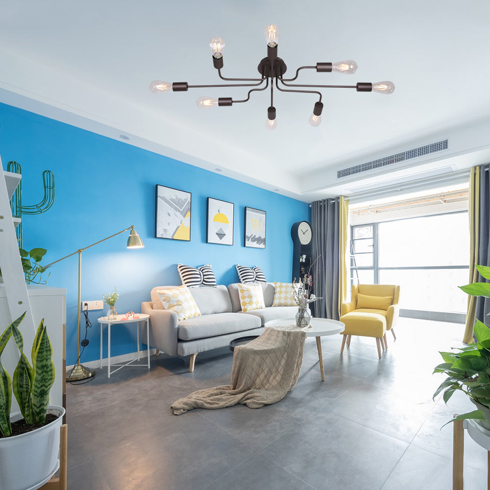 VINLUZ Modern Metal 8 Lights Oil-Rubbed Bronze Kitchen Dining Room Lighting