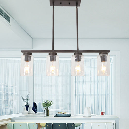 VINLUZ 4 Light Chandeliers for Dining Rooms Oil Rubbed Bronze