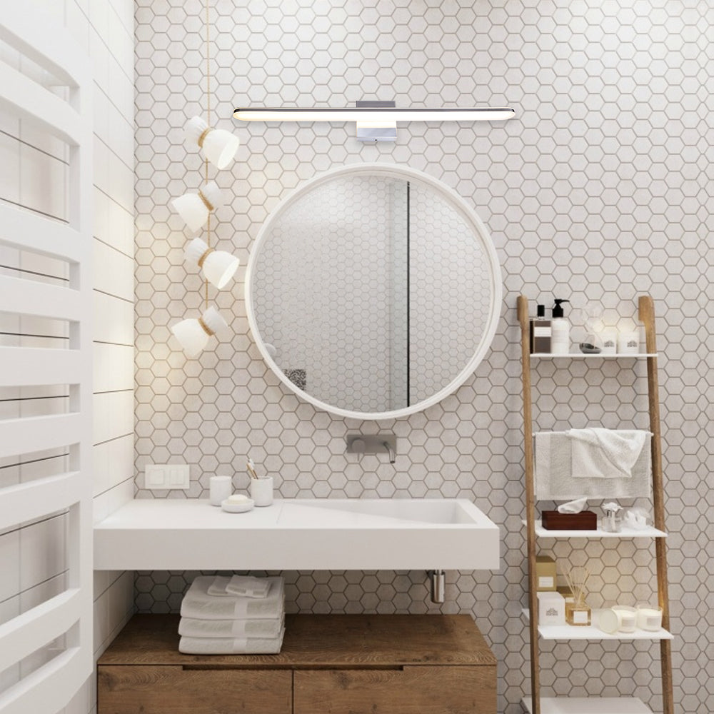 VINLUZ 26W 2700K LED Vanity Light Bathroom Light Fixture Stainless Steel Warm Light