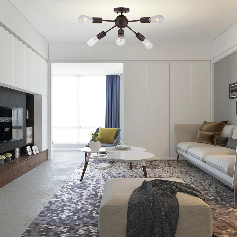 VINLUZ Modern Chandelier Lighting 6 Lights Oil-Rubbed Bronze