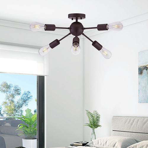 VINLUZ Modern Chandelier Lighting 6 Lights Oil-Rubbed Bronze