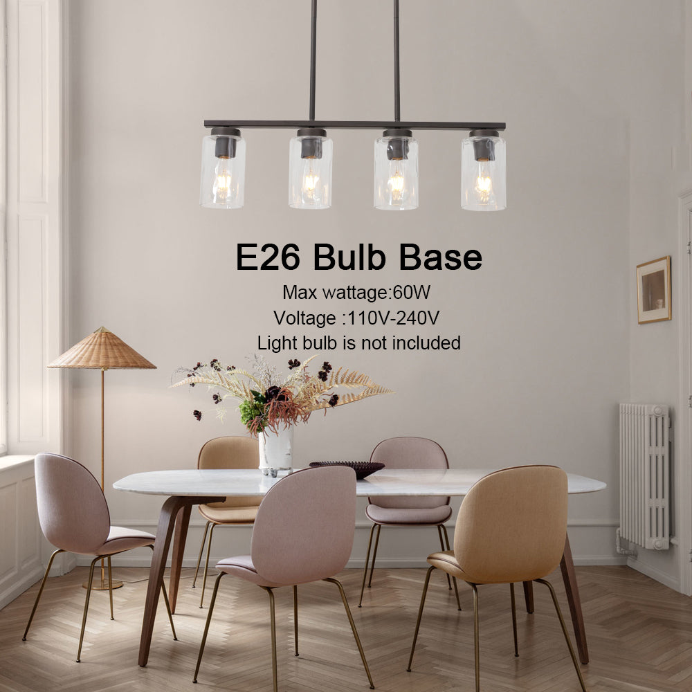 VINLUZ 4 Light Chandeliers for Dining Rooms Oil Rubbed Bronze