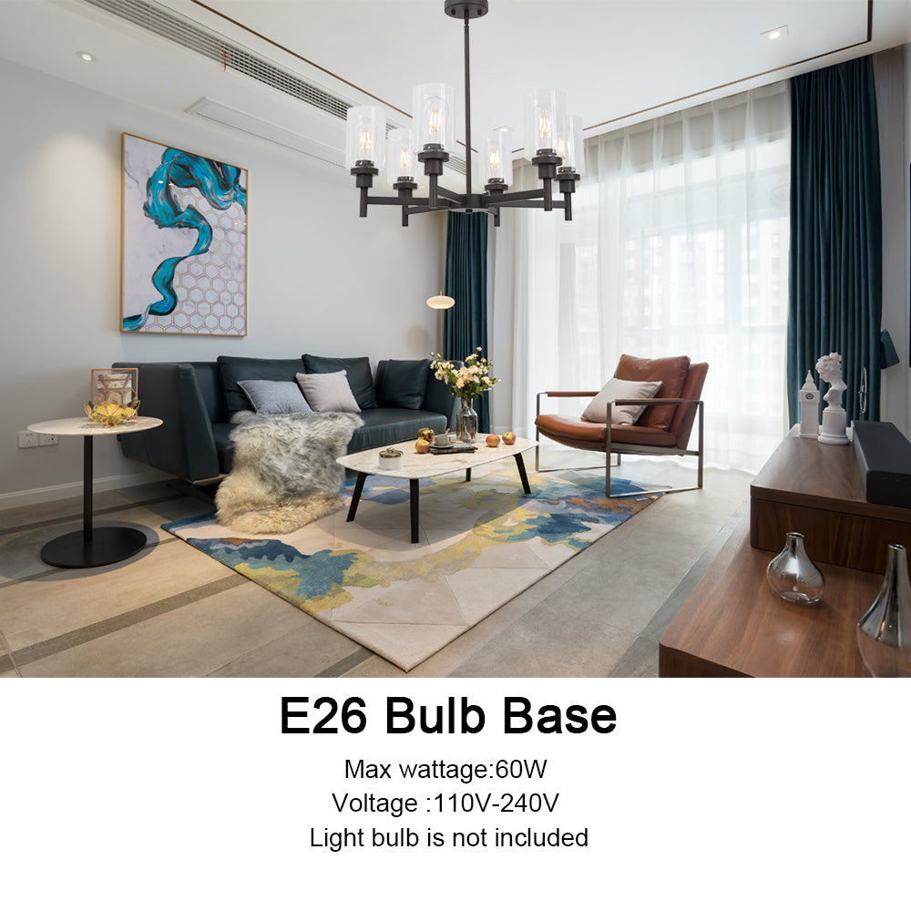 VINLUZ 6 Light Farmhouse Chandelier Classic Pendant Lighting Oil-Rubbed Bronze