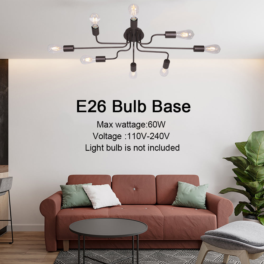 VINLUZ Modern Metal 8 Lights Oil-Rubbed Bronze Kitchen Dining Room Lighting