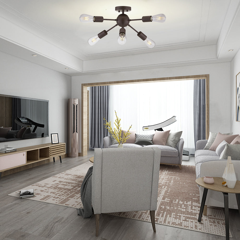 VINLUZ Modern Chandelier Lighting 6 Lights Oil-Rubbed Bronze