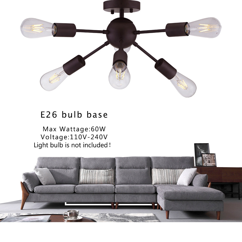 VINLUZ Modern Chandelier Lighting 6 Lights Oil-Rubbed Bronze