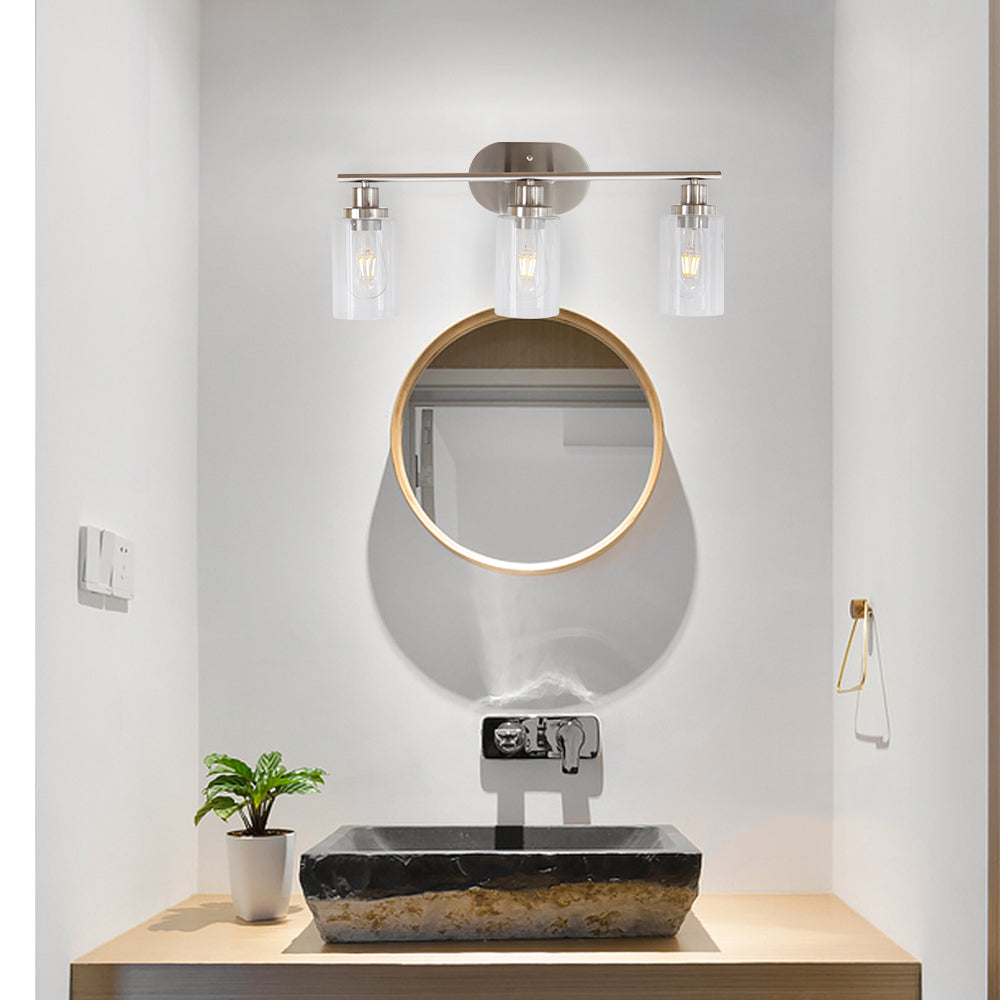 XiNBEi Lighting Brushed Nickel Wall Sconce, Bathroo Sconces Wall