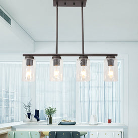VINLUZ 4 Light Chandeliers for Dining Rooms Oil Rubbed Bronze