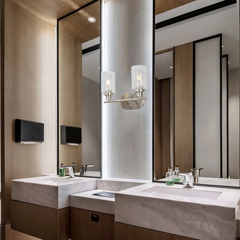 2 Light VINLUZ Bathroom Vanity Light Brushed Nickel Wall Sconce